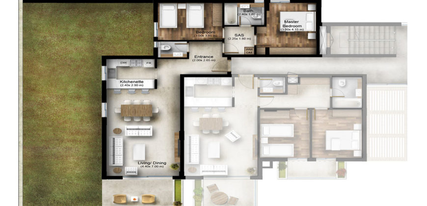 Apartment for Sale Bmahrain Jbeil Type 1 B2 GF floor Area 120Sqm and Garden 88Sqm